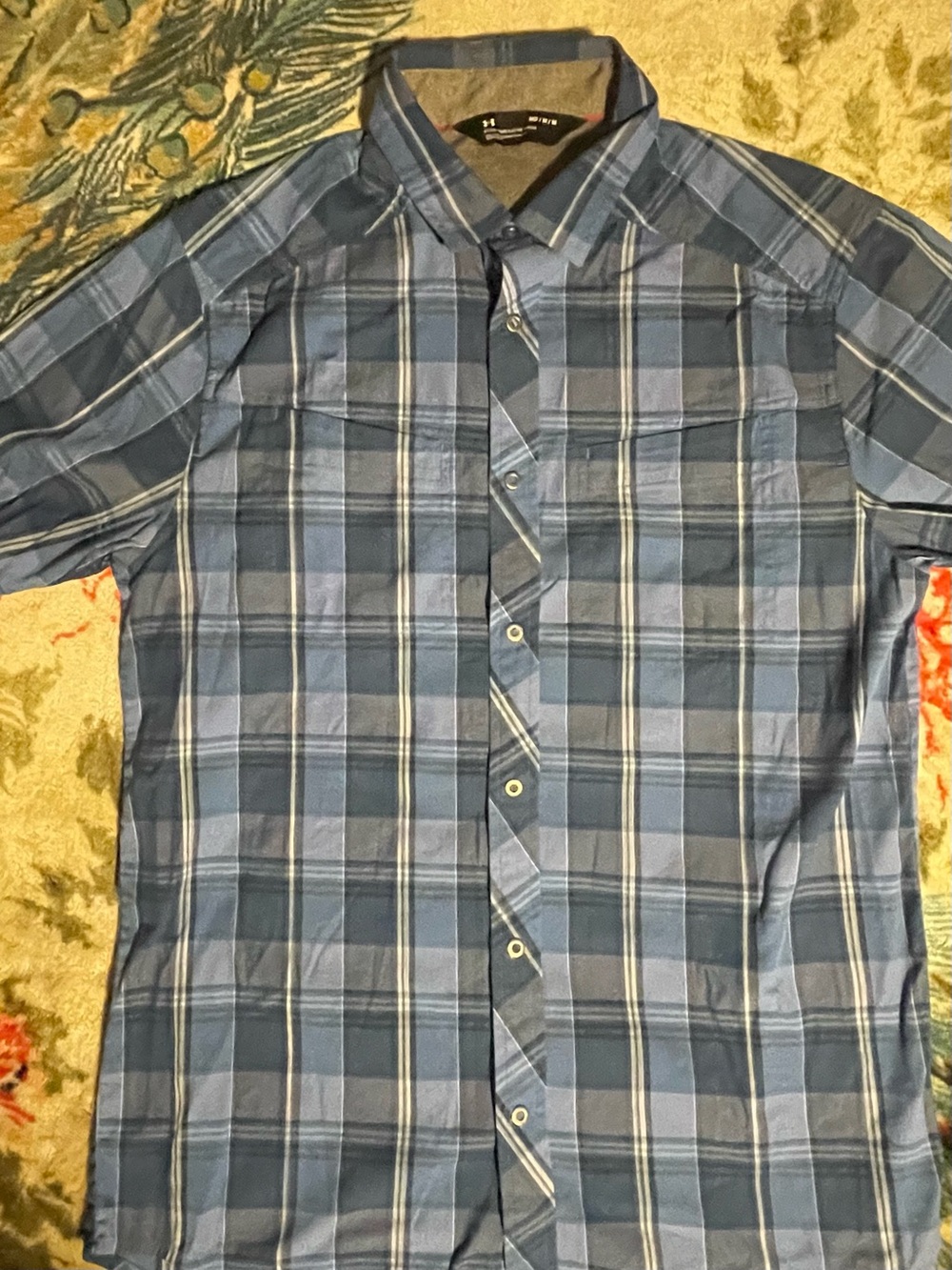 Under Armour Men's Blue Plaid Button-Down Shirt